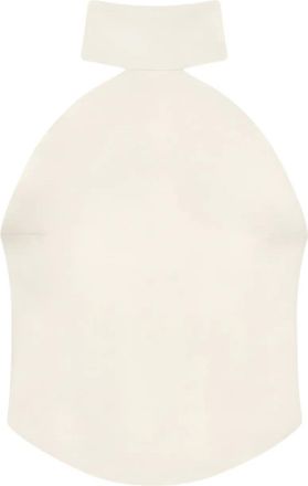 Courr&egrave;ges Top smanicato Ellipse a collo alto - Toni neutri
