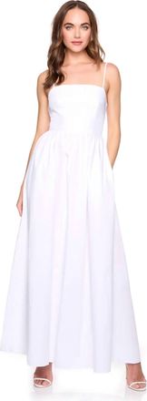 Susana Monaco Poplin Lace Up Maxi Dress In Sugar