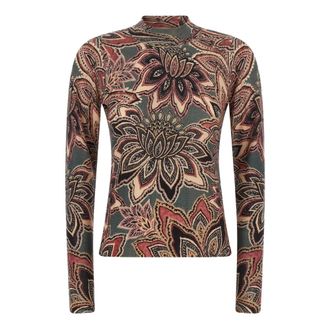 Farm Rio Farm Rio, Tops, Dames, Veelkleurig, M, Wol, Mock-Neck Wool Top