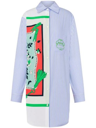 Moschino patchwork shirt dress - women - Cotton - 38 - Blue