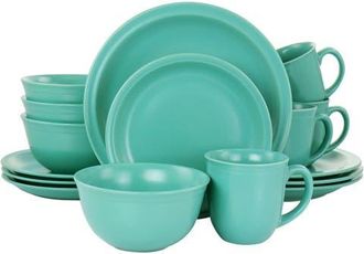 Gibson Home 16 Piece Siam Stoneware Dinnerware Set in Green at Nordstrom
