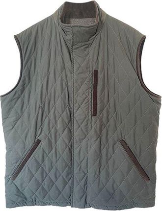 Loro Piana Green quilted polyester & cashmere reversible gilet Size L