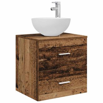 vidaXL Vanidad De Lavabo Montada En La Pared Madera Envejecida Vidaxl