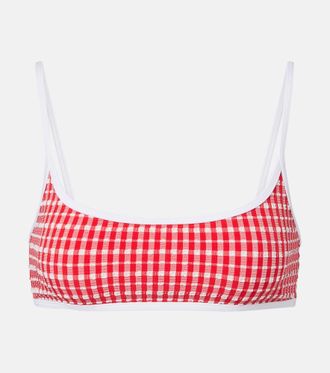 JADE Swim Muse Scoop gingham bikini top