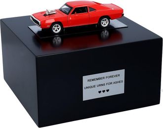 OEM Urna Funeraria De Madera Negra Con Modelo De Coche Dodge Urna Funeraria De Madera Negra Con Modelo De Coche Dodge