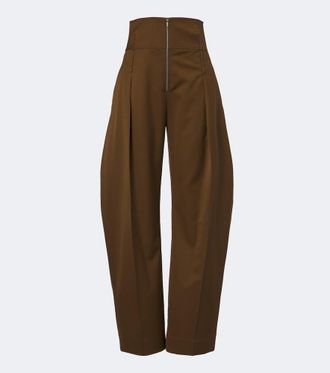 Ferragamo Wool and cashmere barrel-leg pants