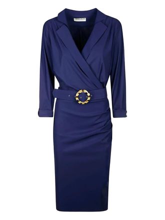 La Petite Robe Di Chiara Boni belted wrap dress - women - Polyamide/Elastane - 40 - Blue