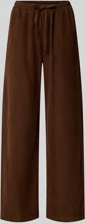 Zabaione Wide Fit Stoffhose mit Strukturmuster Modell Mara in Mittelbraun, Größe XXL