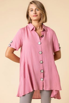 Roman Asymmetric Button Detail Pocket Shirt