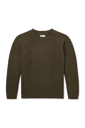 Bode Ribbed-Knit Cashmere Sweater