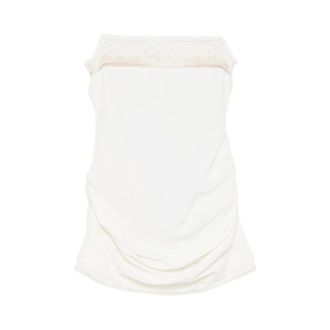 Magda Butrym Short Dresses, female, White, Size: XS Lace Poplin Bustier Mini Dress