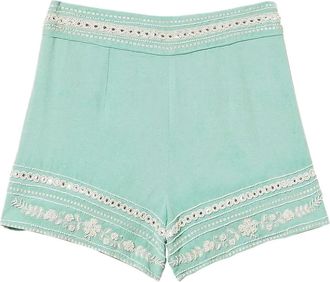 Twin-Set Shorts a vita alta - Verde