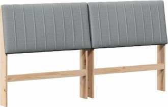 vidaXL Upholstered Headboard Light Grey 200 cm Solid Pine Wood vidaXL