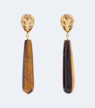 Jennifer Behr Pendientes Caroline chapados en oro de 18 ct