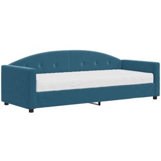 vidaXL Sof&aacute; Cama Con Colch&oacute;n Terciopelo Azul 80x200 Cm Vidaxl