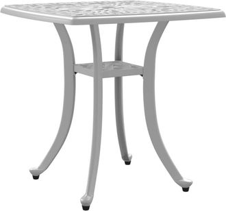 vidaXL Garden Table White 53x53x53 cm Cast Aluminium vidaXL