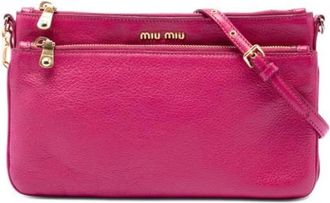 Miu Miu Pre-owned Crossbody Bag - Dames - Vintage Schoudertas - Roze - ONE Size - Leer - Vintage