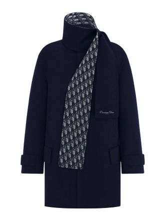 Dior DOUBLE-FACED VIRGIN WOOL AND SILK SCARF COLLAR COAT - Christian Dior - Woman