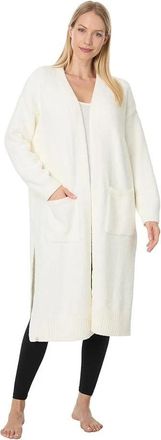 Barefoot Dreams CozyChic Luxe High Slit Cardigan Sweater Womens Pearl GBO1183