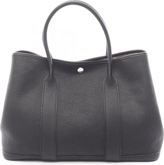 Herm&egrave;s Black Negonda Leather Leather Handbag Tote Bag (Pre-Owned)