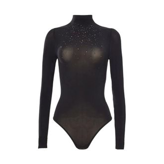 Wolford Crystal String Body - Dames - Tops - Zwart - Maat: L Katoen
