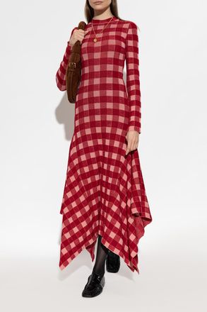Ami Dress With Long Sleeves, Womens, Red