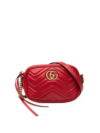 Gucci Borsa a tracolla GG Marmont Matelasse mini in pelle 2016-2025 - Rosso