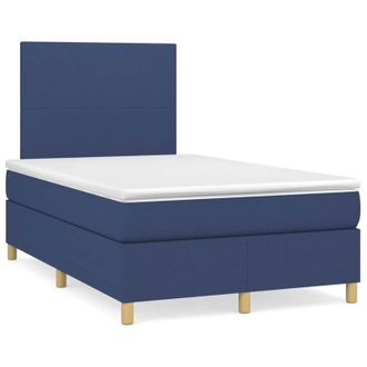 vidaXL Cama Box Spring Con Colch&oacute;n Tela Azul 120x190 Cm Vidaxl