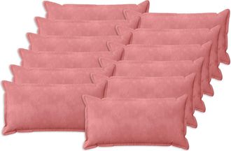 vidaXL Funda De Almohada 12 Pcs Houten Rosa 40 X 80 Cm Terciopelo Vidaxl