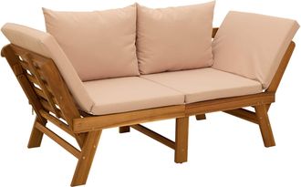 vidaXL Banco De Jard&iacute;n 3 En 1 Con Cojines Madera De Acacia S&oacute;lida Vidaxl
