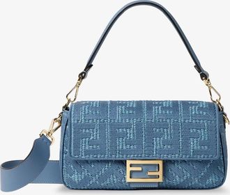 Fendi Borsa a mano Baguette in rafia con ricamo FF all-over - FENDI - gender_Woman