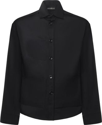 Giuliano Galiano Casual Overhemden - Heren - Casual Overhemden - Zwart - L - Wol - Overhemden