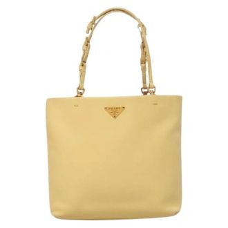 Prada Pre-owned Tote Bags, female, Yellow, Size: ONE SIZE Pre-owned Vintage Tote Bag