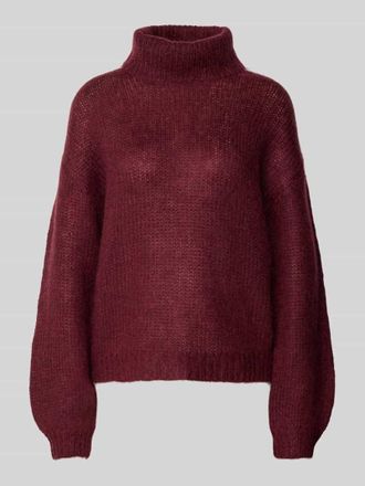 Vero Moda Oversized Rollkragenpullover aus Woll-Mohair-Mix Modell LAMBI in Bordeaux, Gr&ouml;&szlig;e L