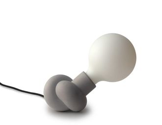 Gone's L&aacute;mpara de hormig&oacute;n y madera cable negro bombilla led porcelana