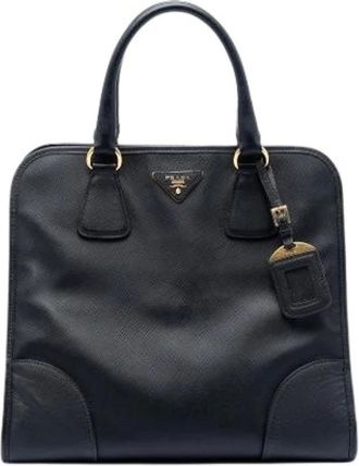Prada Pre-owned Handbags, female, Black, Size: ONE SIZE Pre-owned Vintage Saffiano Satchel
