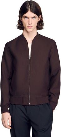 Sandro Zip-up jacket in Chocolate at Nordstrom, Size Xx-Large