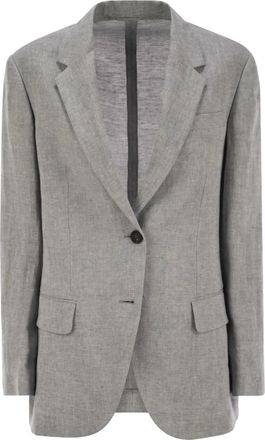 Brunello Cucinelli Blazer in misto lino - Grigio