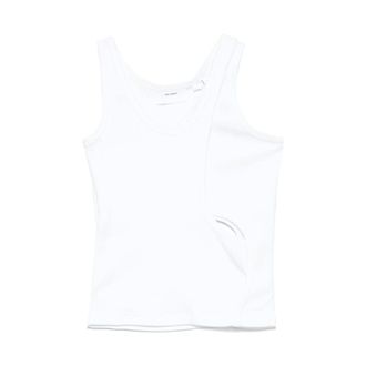 Axel Arigato Sleeveless Tops, female, White, Size: S White Layered Sleeveless Round Neck T-shirt