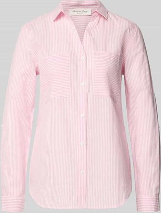 Christian Berg Regular Fit Bluse mit V-Ausschnitt und Brusttaschen in Rosa, Gr&ouml;&szlig;e 34