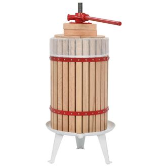 vidaXL Prensa De Vino Y Fruta Con Pa&ntilde;o De Tela 24 L Madera De Roble Vidaxl