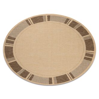 RugsX Alfombra De Cuerda Sisal Floorlux C&iacute;rculo 20195 Color Ma&iacute;z/color Caf&eacute; Beige Circulo 200 Cm