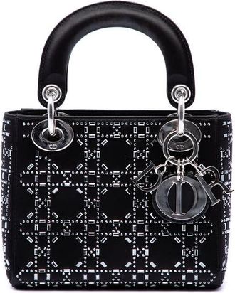 Dior Pre-owned Dior Mini Satin Cannage Crystal Embellished Lady Dior Ladies KQFPEI3E6H3VFGNL