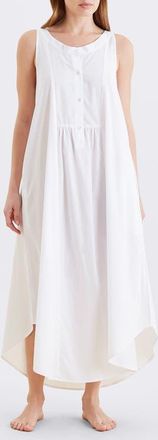 Papinelle Sleepwear Madison Button-Up Maxi Nightgown in White at Nordstrom, Size Large