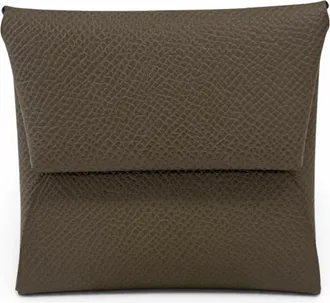 Herm&egrave;s Etoupe Gray Epsom Leather Coin Purse/Coin Case (Pre-Owned)