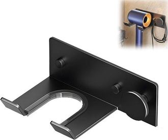 No Brand Soporte De Pared Para Secador De Pelo - Sin Perforaciones - Acero Inoxidable - Apto Para Ba&ntilde;o. Compatible Con La Mayor&iacute;a De Secadores Y Planchas De Pe