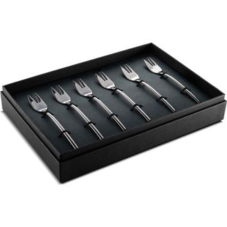 Mepra Due Cake Forks Gift Box Set - 6 Pieces in Black Gold at Nordstrom
