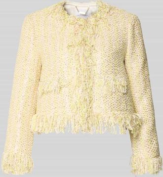 Rich & Royal Regular Fit Jacke in Boucl&eacute;-Optik in Hellgelb, Gr&ouml;&szlig;e 38