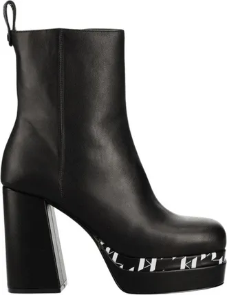 Karl Lagerfeld Schoenen, Dames, Zwart, 39 EU, Leer, Strada Enkellaarsjes