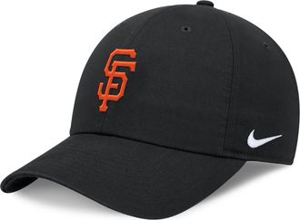 Nike San Francisco Giants Evergreen Club Nike Mens MLB Adjustable Hat in Black | NB0100AGIA-BEK